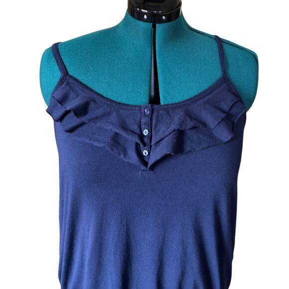 Lane Bryant Ruffled Tank Top Plus Size 14/16 Dark Blue - Picture 3 of 11